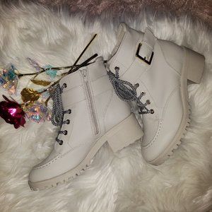 Never Worn Indigo Rd. ELIANA White Combat Boots